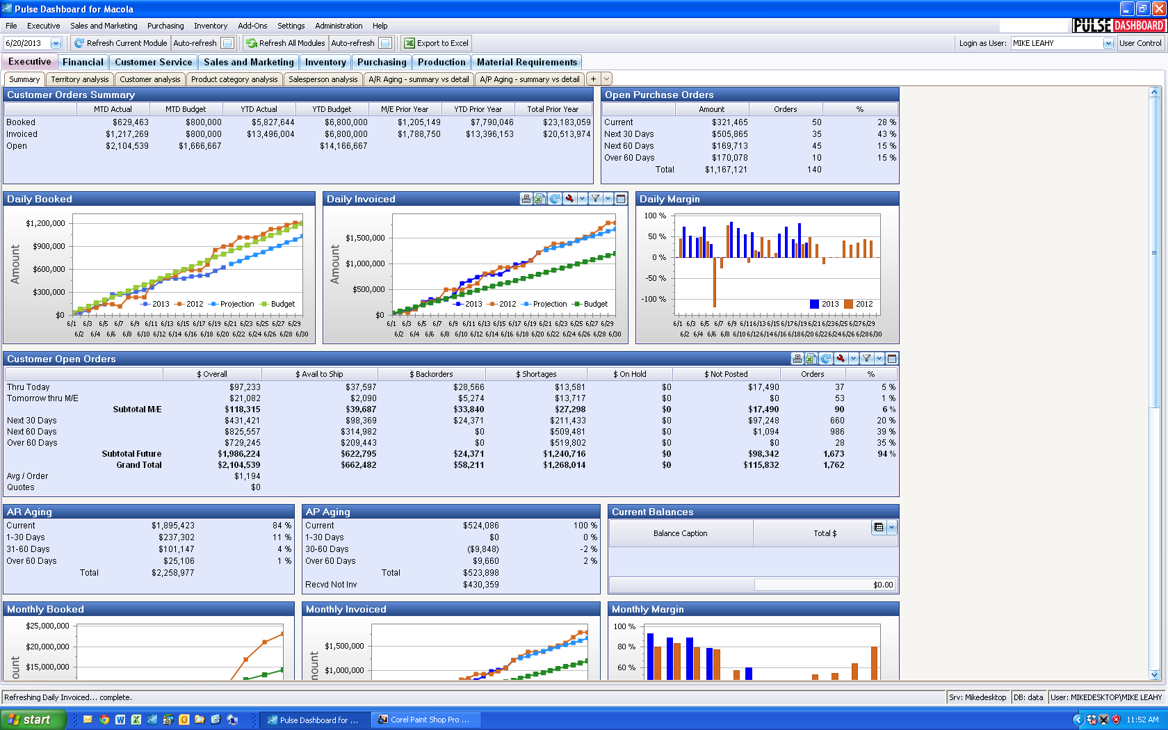 Pulse Dashboard for Macola